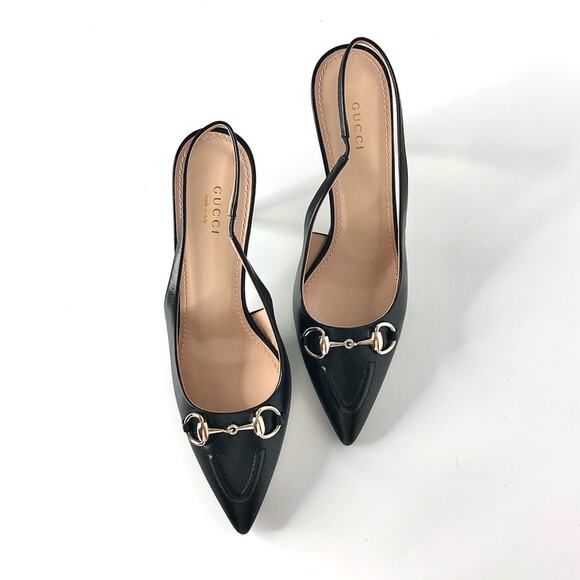NIB Gucci Horsebit Slingback 100mm Pointed Toe Pumps 39 - Picture 3 of 10
